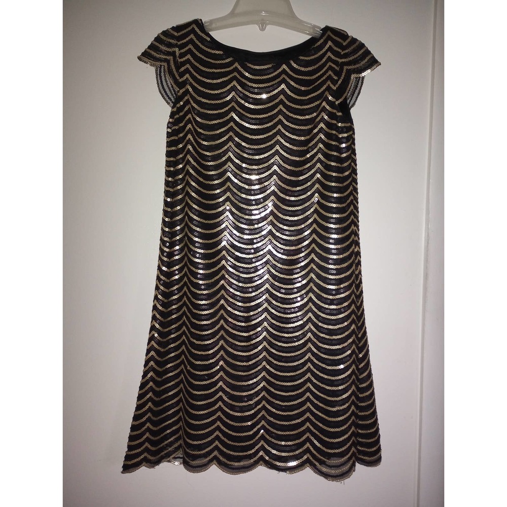 Nine West Dress Black Glittery Sequin Evening Dress 2